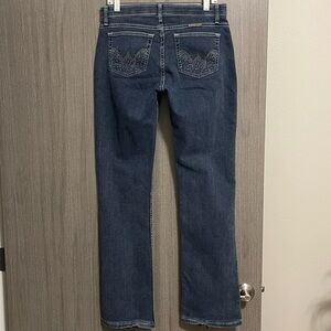 Wrangler Q Baby Riding Jeans - Embellished Pockets & Dark Wash - Size 8 | 34